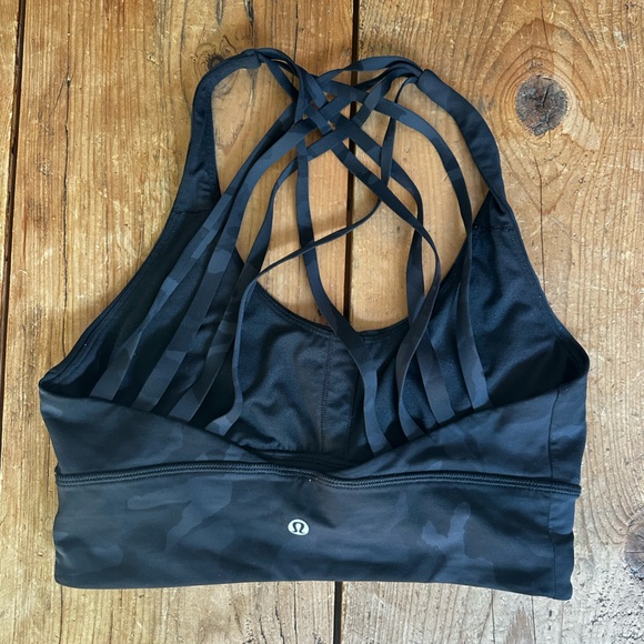 Lululemon Black and Gray Camo Sports Bra Size 8 - Picture 2 of 4
